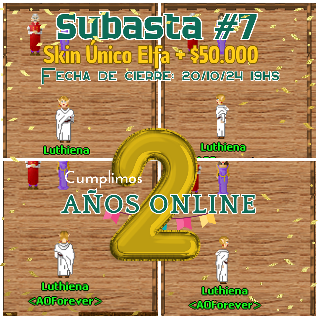 AOForever Subasta #7 ($50.000 pesos y skin de elfa) - Ver imagen